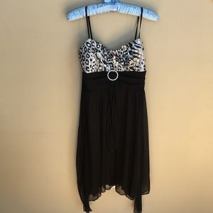 Black & Silver Sequin Cocktail Dress